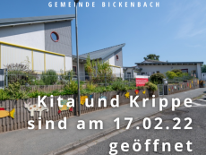 Kita und Krippe geöffnet