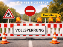 Ankündigung: Vollsperrung der Friedenstraße auf Höhe der Hausnummer 39 (Im Wendehammer)
