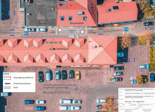 Vollsperrung des Pfädchens Am Jagdschloss