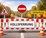 Ankündigung: Vollsperrung der Friedenstraße auf Höhe der Hausnummer 39 (Im Wendehammer)