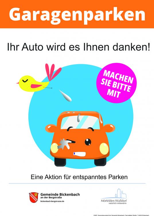Garagenparken - ein Auto das einen Vogelkschiss abbekommt