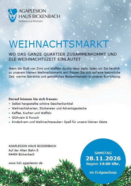 Weihnachtsmarkt AGAPLESION HAUS BICKENBACH